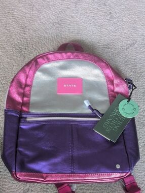STATE Metallic Pink, Silver & Purple Mini Backpack
